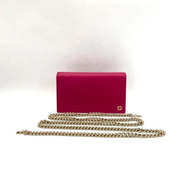 Gucci Pink Leather WOC Bag with Chain Strap