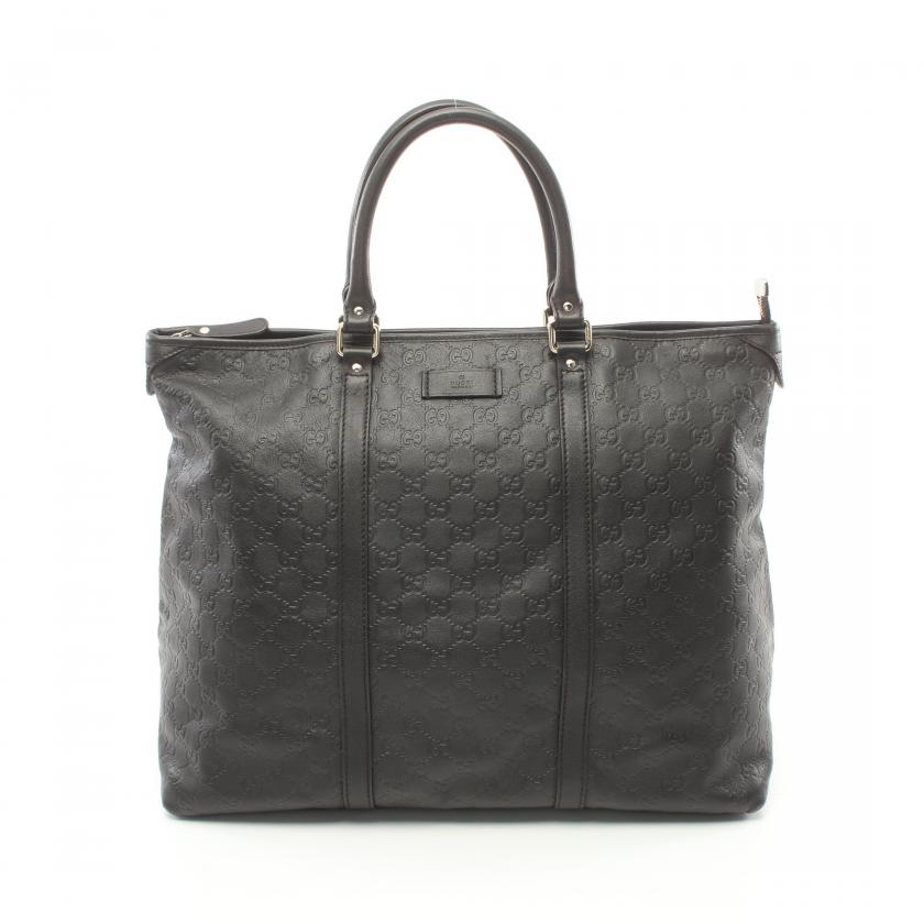 Gucci Sima Large Dark Brown Leather Tote Handbag