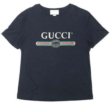 Gucci Black Logo Print Short Sleeve T-Shirt Size F