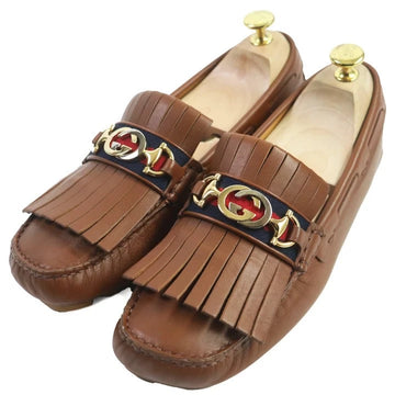 Gucci Leather Fringe Loafers Brown Size 6.5