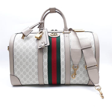 Gucci Ophidia Beige Coated Canvas Shoulder Bag Medium