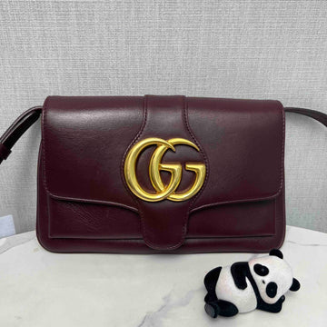 Gucci GG Marmont Burgundy Leather Shoulder Bag Medium