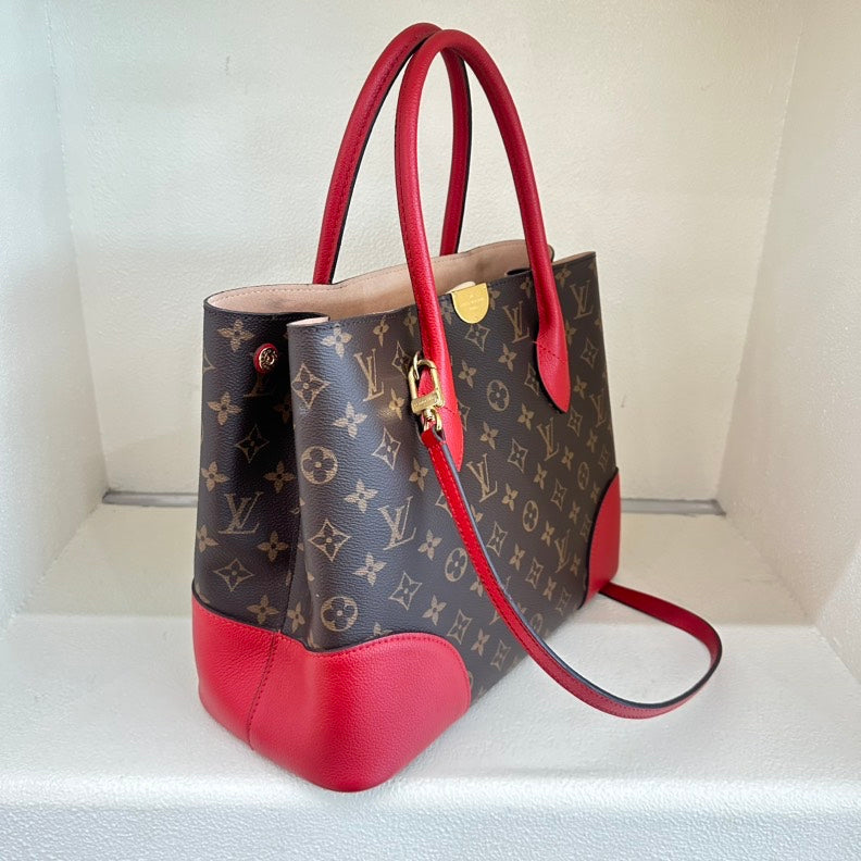 Louis Vuitton Monogram Red Brown 2way Tote Bag