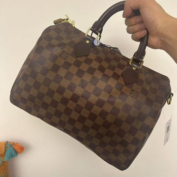 Louis Vuitton Damier Ebene Speedy 30 Bandouliere Brown
