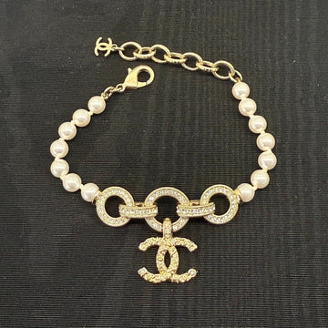 Chanel Pearl Gold Bracelet 16-20cm