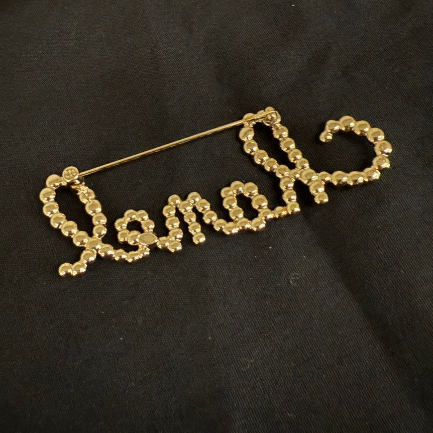Chanel Pearl Rhinestone Brooch Gold Large