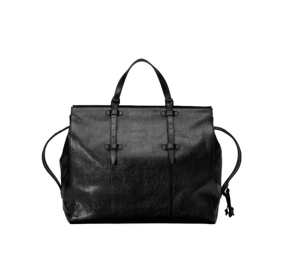 Gucci Double G Black Leather Tote Bag Large