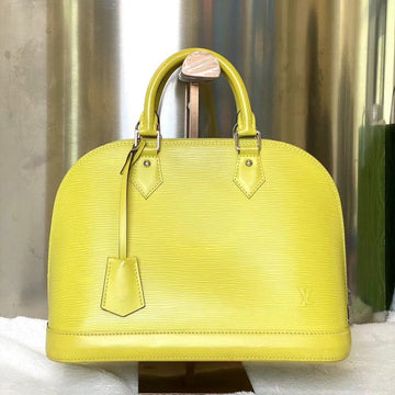 Louis Vuitton Alma Yellow Leather Bag Medium Size
