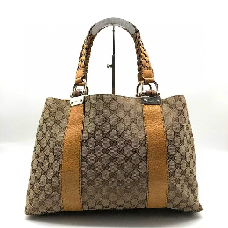 Gucci Tote Bag Beige Brown