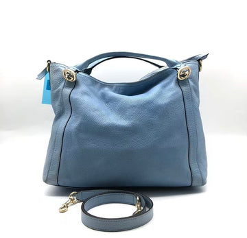 Gucci Blue Leather Two Way Bag Medium Size