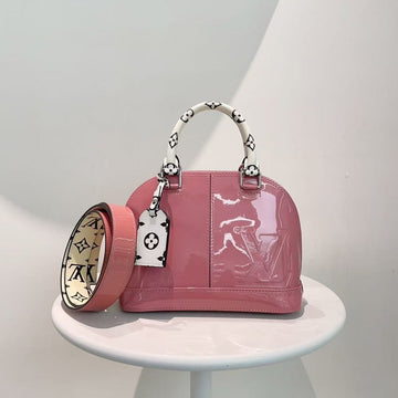 Louis Vuitton Alma Rose Vernis Leather Handbag Medium