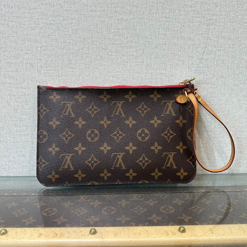 Louis Vuitton Neverfull Brown Monogram Clutch 24.5x15.5cm