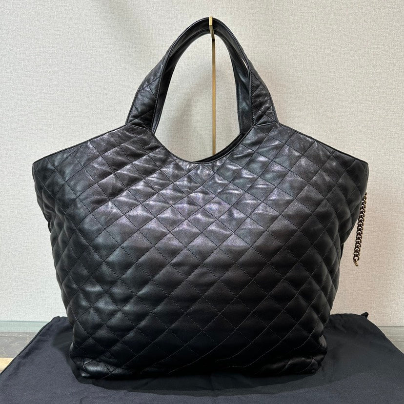 YSL Icare Black Quilted Tote Bag 36x36x8cm