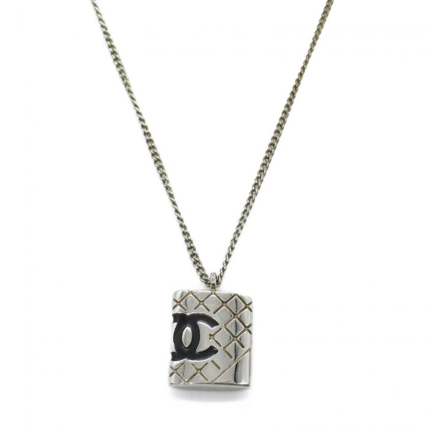 Chanel Silver Plated Necklace Silver