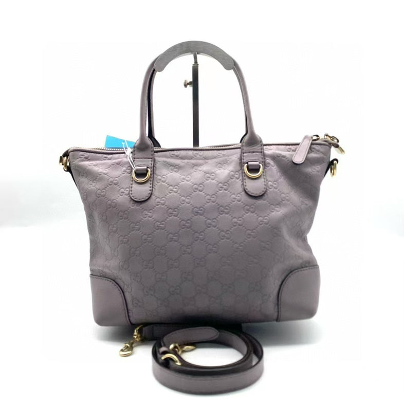 Gucci Two-Way Pink Leather Tote Bag Medium Size
