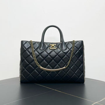 Chanel Black Leather Tote Bag