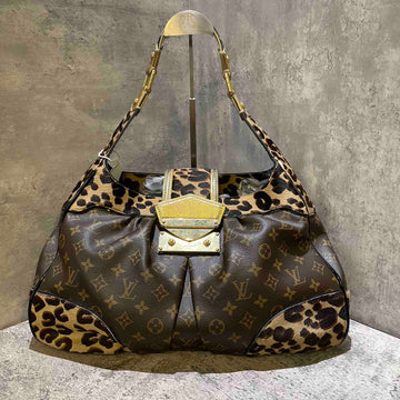 Louis Vuitton Leopard Print Monogram Canvas Shoulder Bag Vintage