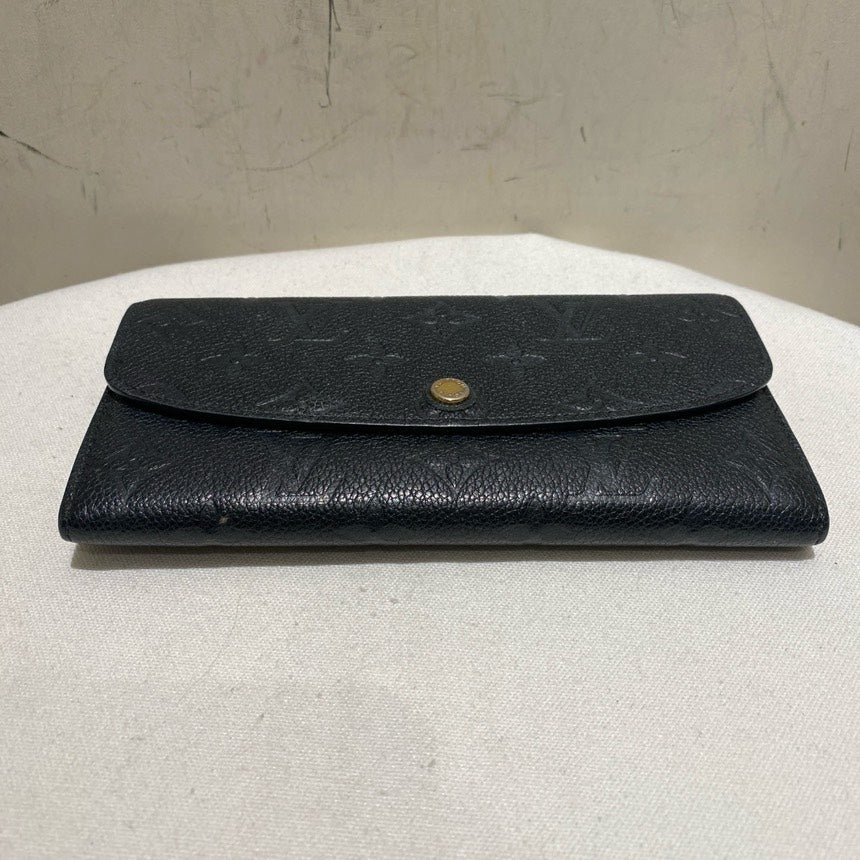 Louis Vuitton Black Monogram Leather Wallet Clutch
