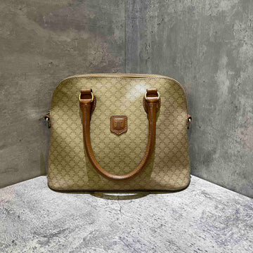 Celine Vintage Alma Beige Monogram Canvas Bag Medium