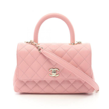 Chanel Coco Handle Pink Caviar Leather 2Way Flap Handbag Gold Hardware