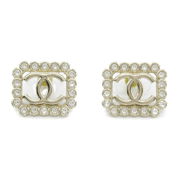 Chanel Gold Plated Clear Champagne Earrings