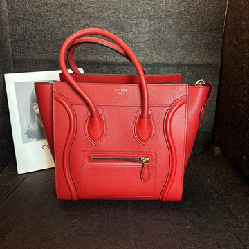 Celine Red Gold Smiley Tote Bag Medium