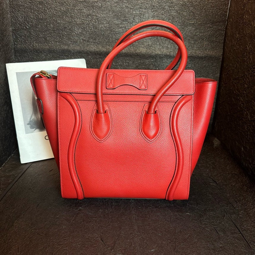 Celine Red Gold Smiley Tote Bag Medium