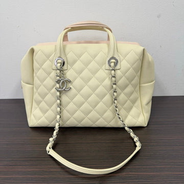 Chanel Calfskin Ivory 2way Chain Bag Large