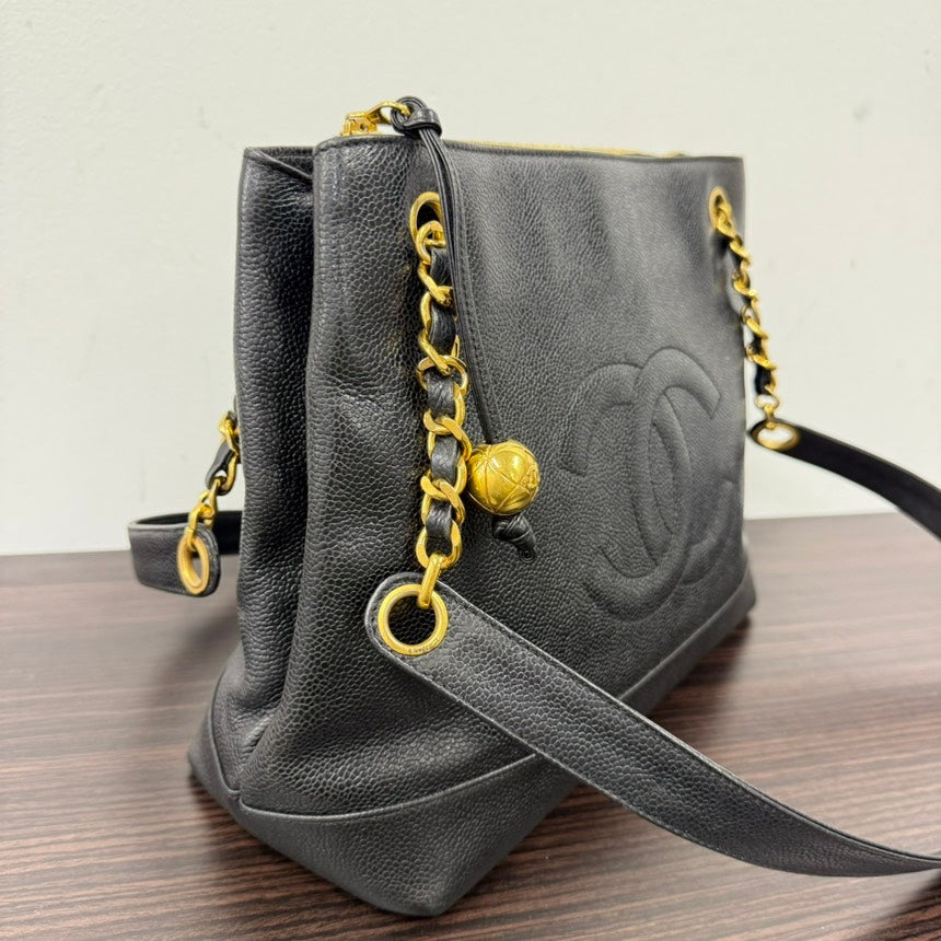 Vintage Chanel Caviar Leather Chain Tote Bag Series 2 N3645237