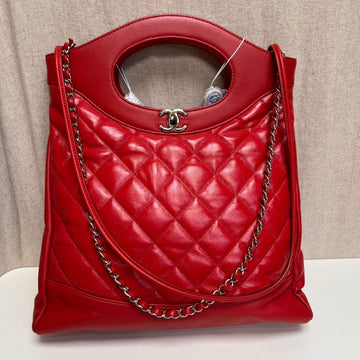 Chanel 31 Large Red Quilted Leather Shoulder Bag