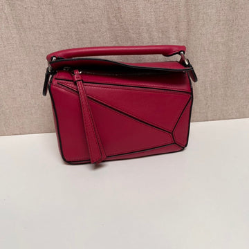 Celine Pazzle Mini Red Leather Shoulder Bag
