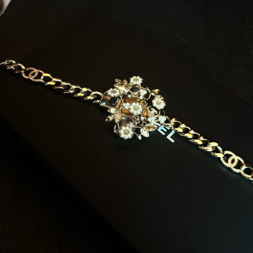 Chanel 22K Gold Rich Flower Waist Chain Floral Embellished