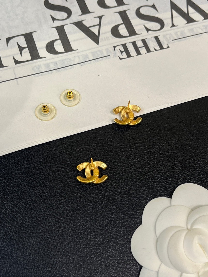 Chanel Double C Gold Earrings