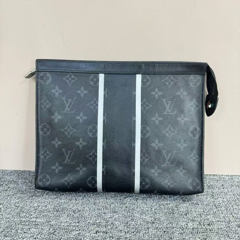 Louis Vuitton Monogram Eclipse Black Clutch Large