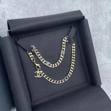 Chanel Gold-Tone Chain Link CC Logo Necklace