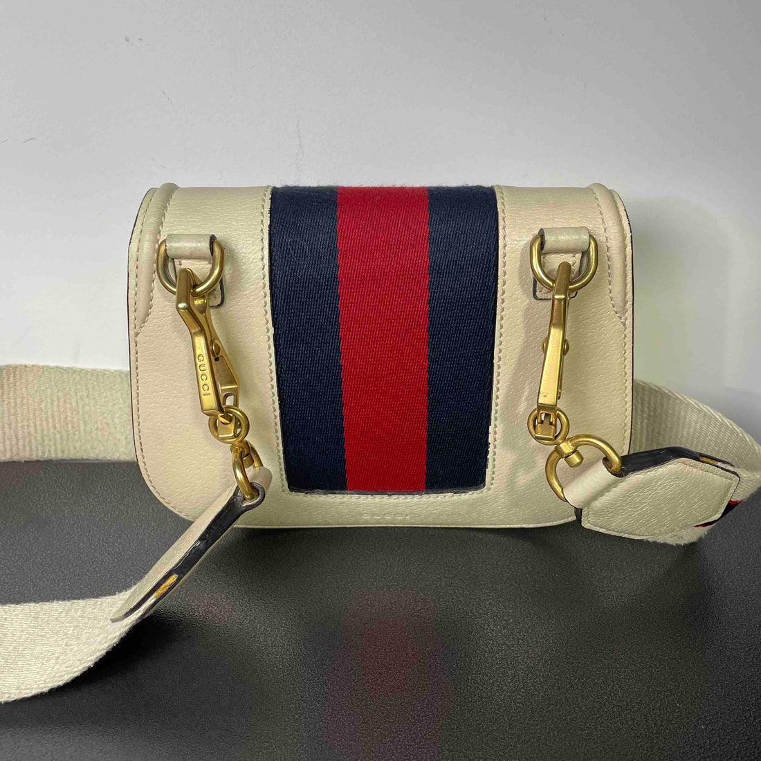 Gucci Ophidia White Leather Crossbody Bag
