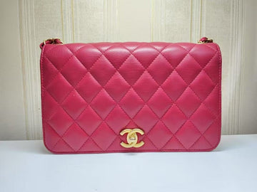 Chanel Pink Flap Bag Quilted Leather Medium