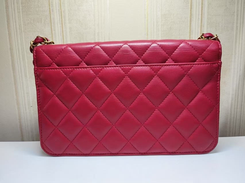 Chanel Pink Flap Bag Quilted Leather Medium