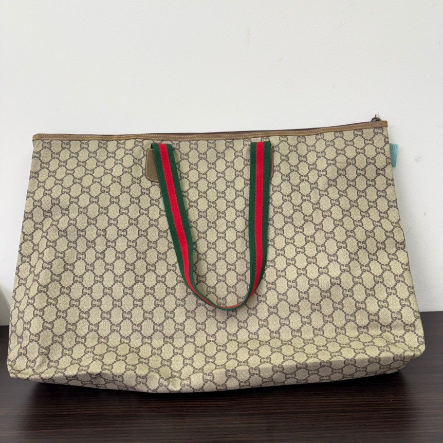 Gucci GG Plus Beige Travel Tote Bag