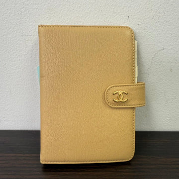 Chanel Tan Leather Agenda N408327 Medium Size