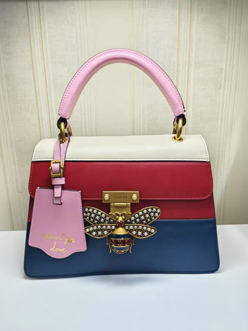 Gucci Sylvie Tri-Color Leather Top Handle Bag Medium
