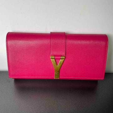 Saint Laurent Y Ligne Pink Clutch