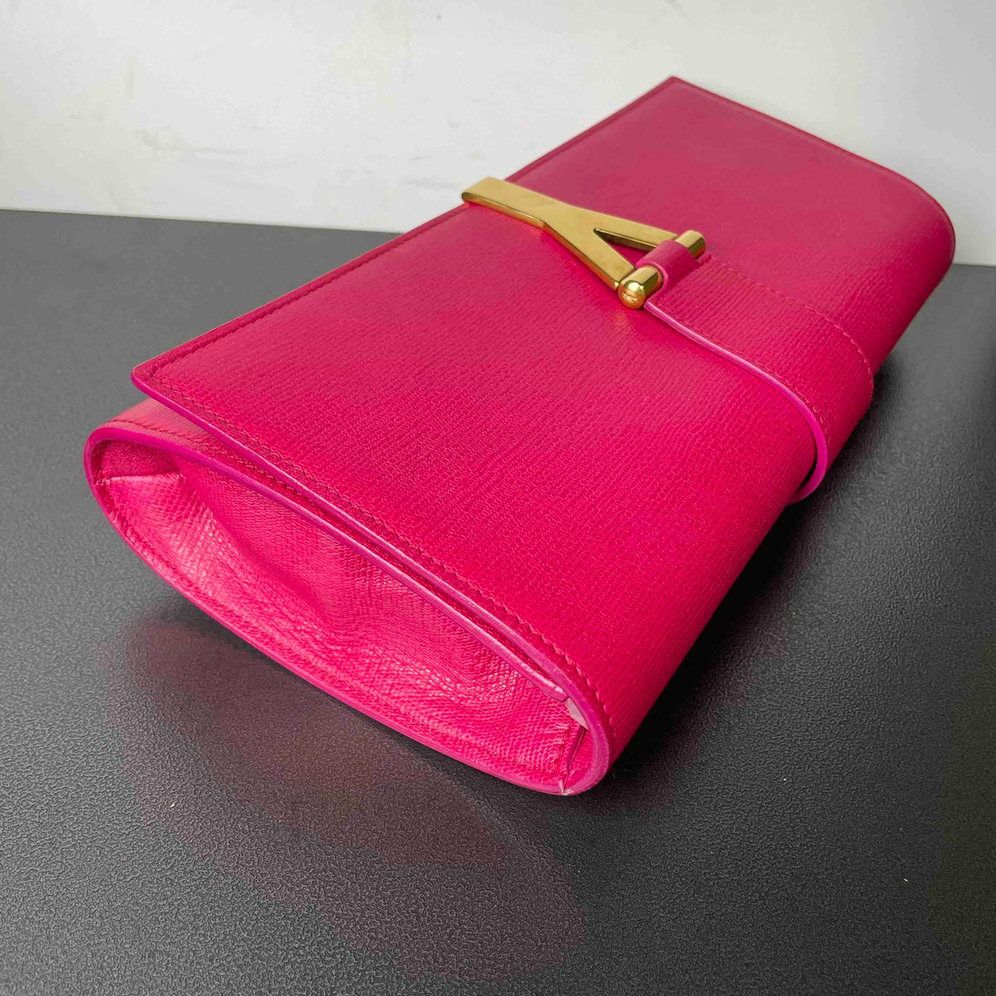 Saint Laurent Y Ligne Pink Clutch