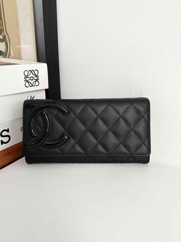 Chanel Classic Black Quilted Leather Wallet Medium Size