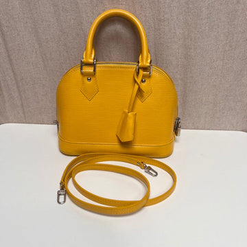 Louis Vuitton Alma Yellow Leather Handbag Small