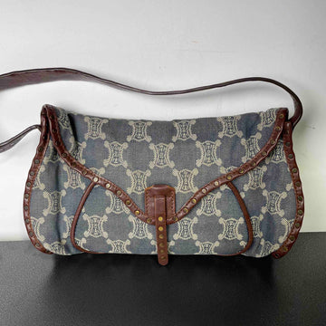 Celine Macadam Gray Brown Hobo Bag