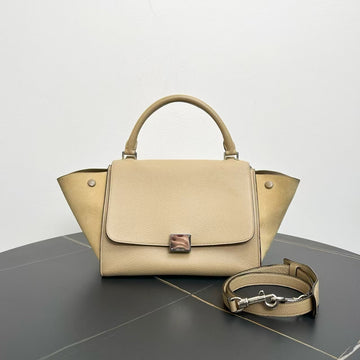 Celine Trapeze Beige Leather Two-Way Bag