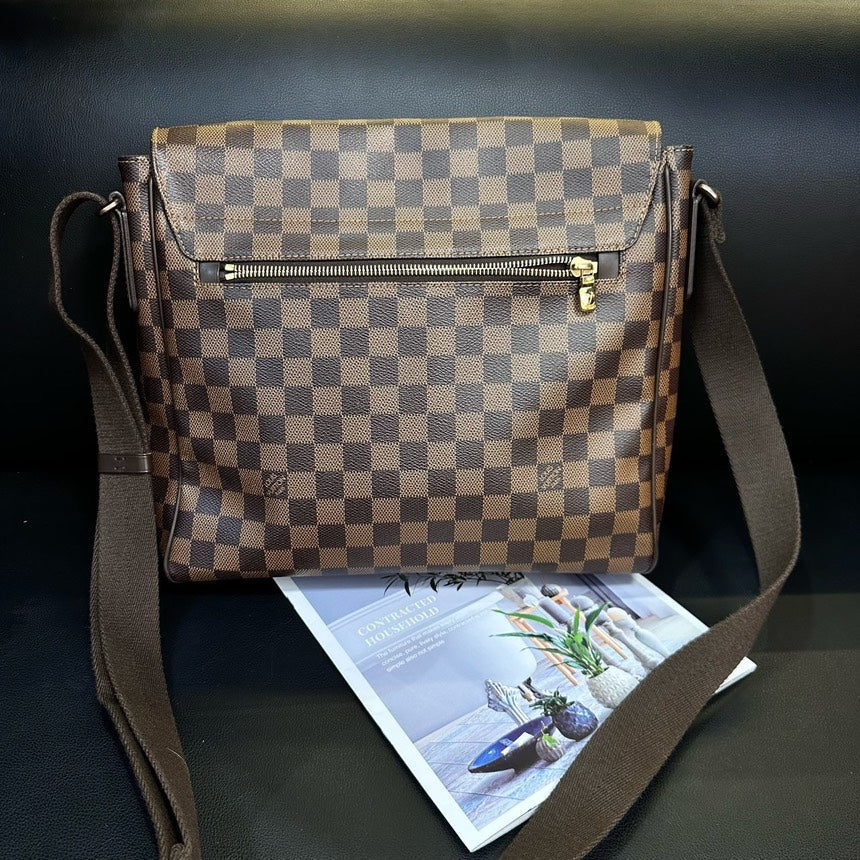 Louis Vuitton Checkerboard Flap Postman Brown Crossbody Bag