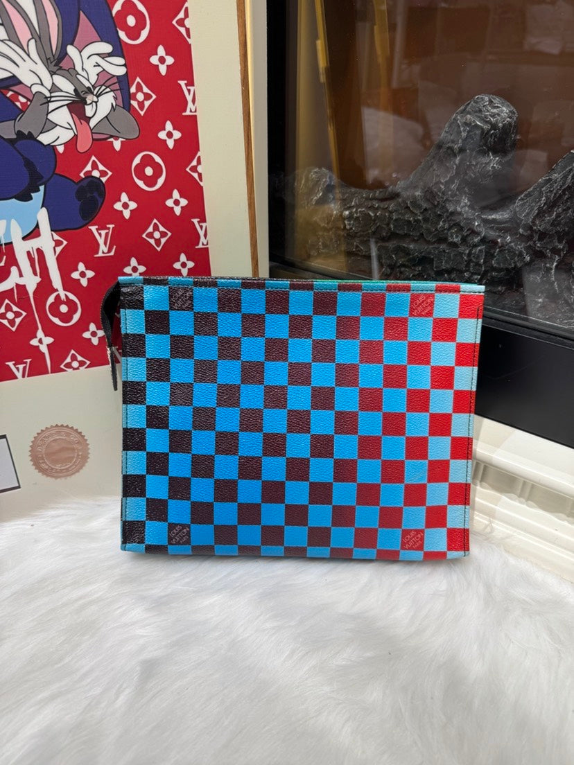 Louis Vuitton Pochette Voyage Blue Multicolor Clutch