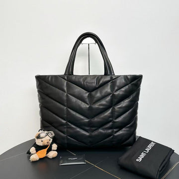 Saint Laurent Loulou Puffer Black Tote Bag